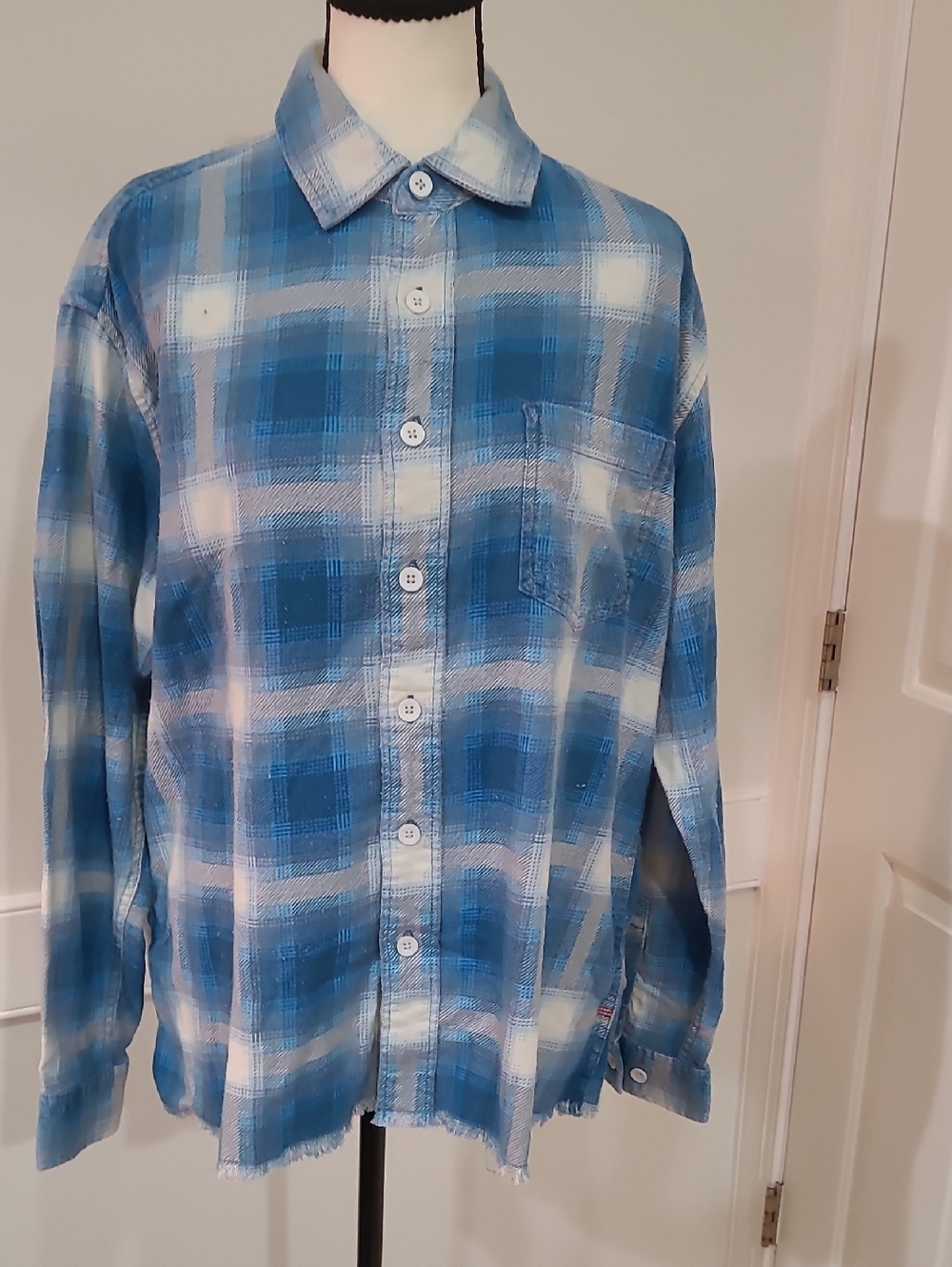 Urban Oufitter BDG Blue Vintage Plaid Button-Up Shirt - S-P - Picture 1 of 11